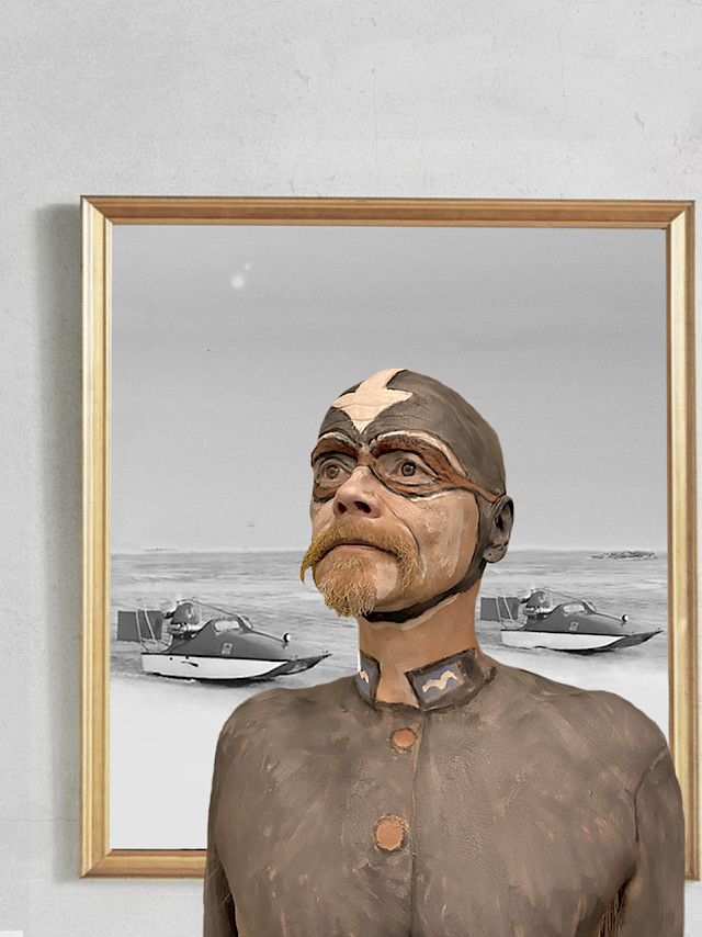 Hydrokopterisankari, 2023, valokuvasarja Sivupersoonani, Tero Jartti